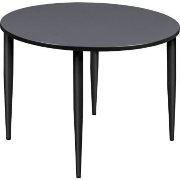 Regency Seating Regency Kahlo 48" Round Multipurpose Breakroom Tapered Leg Table, Grey/ Black TPL48RNDGYBK